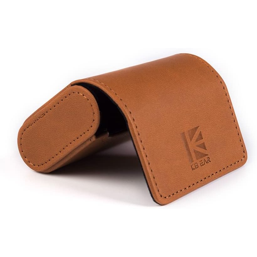 KBEAR เคสหูฟัง กระเป๋าใส่หูฟัง Travel Portable IEM Earbuds Storage Bags, Lightweight PU Leather Stor