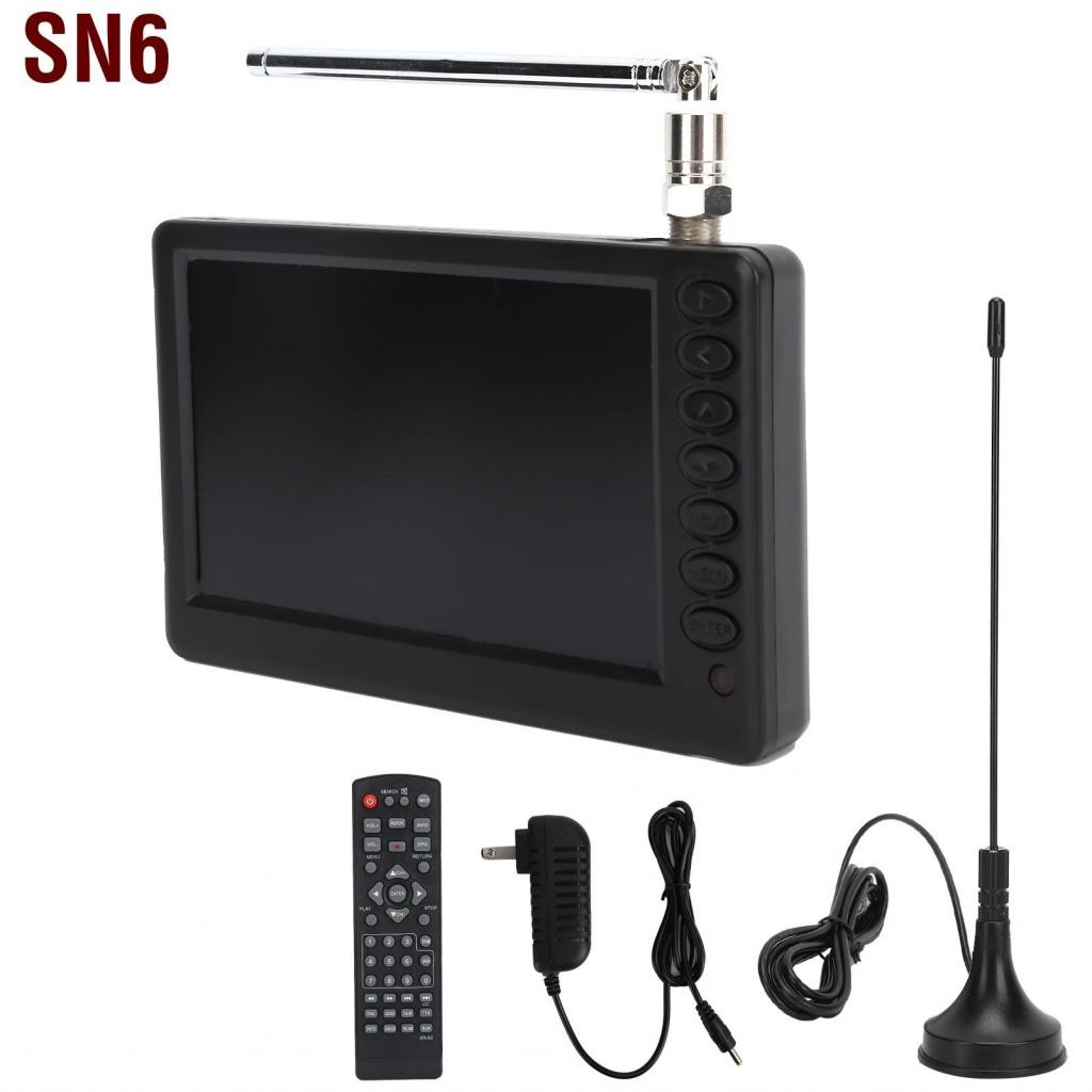 SN6 MINI TV Color TFT LED MultiSupport ATSC พกพาพร้อมขาตั้งแบตเตอรี่ลิเธียมแบบชาร์จไฟได้ขนาด 1500mAh