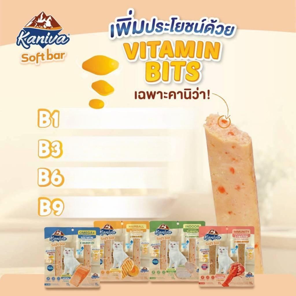 Kaniva Soft Bar คานิว่า ซอฟท์ บาร์ ขนมแมวรูปแบบใหม่ มี Vitamin Bits 15 กรัม* 2ชิ้น (1 แพ็ค) - รูปที่ 4