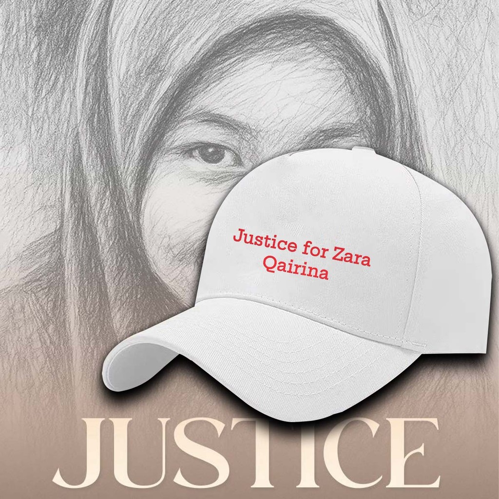 ใหม่ Justice สําหรับ Zara Qairina พิมพ์หมวก Unisex ผู้ชายและผู้หญิง JusticeForZaraQairina หมวกกลางแจ