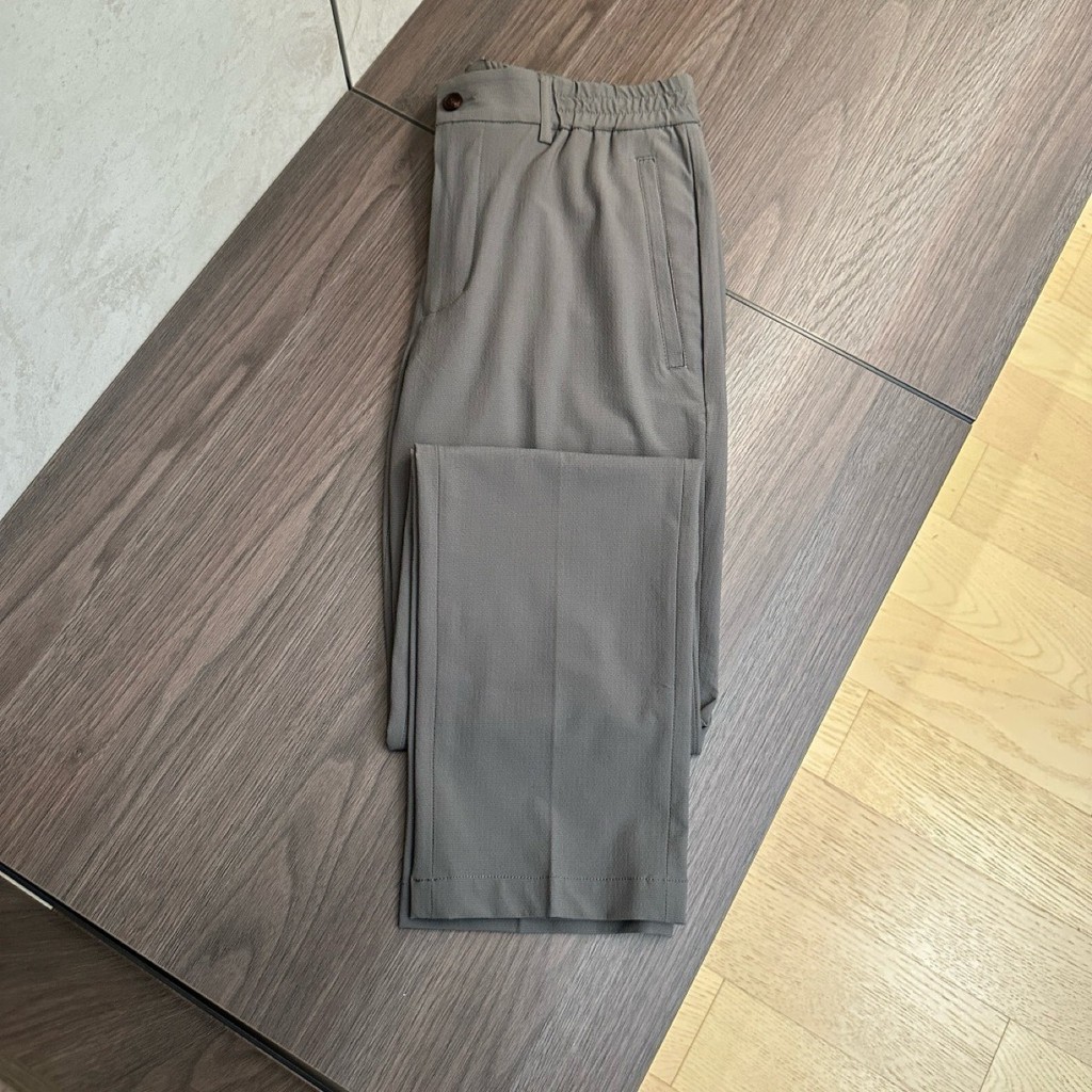 I51M ZEGN* Men's Yading Woven Tencel Fabric Elastic Waist Casual Pants Cool, smooth, and breathable