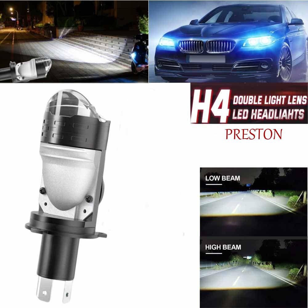PRESTON H4 หลอดไฟหน้า LED, ไฟต่ําสูง High Power H4 LED โปรเจคเตอร์ Len, Hi/Lo Beam ไฟใส่โดยตรงกันน้ํ