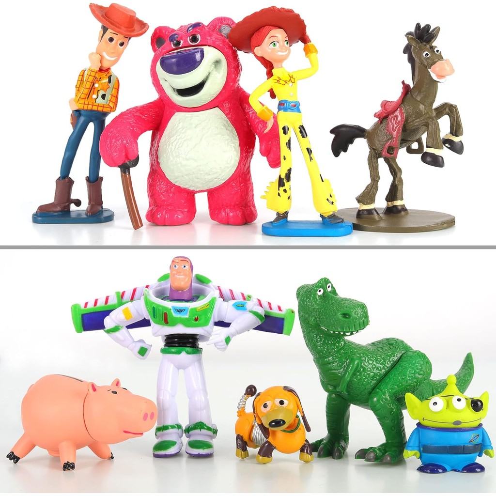 9Pack Story Action Figures ของเล่นเค้ก topper,การ์ตูนตัวเลข Cupcake Toppers สําหรับวันเกิดตกแต่งเค้ก