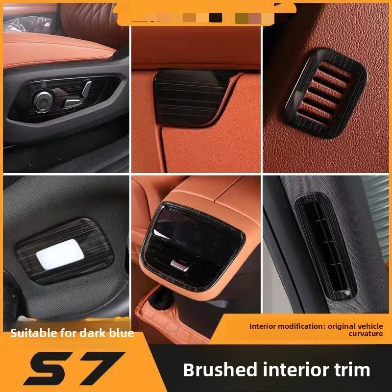 DEEPAL S07/L07 นักรบสีดําสแตนเลสสตีล Air Outlet ตกแต่งภายในการปรับเปลี่ยนสติกเกอร์อุปกรณ์เสริมในรถยน