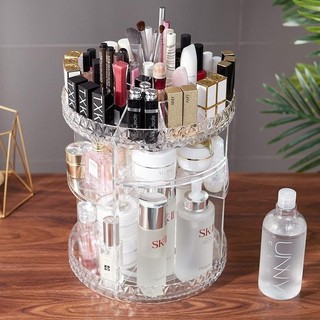 Promo(COD) Rak Make Up Kosmetik Petak Acrylic Putar 360 Derajat Diamond Transparan Organizer Makeup Penyimpanan