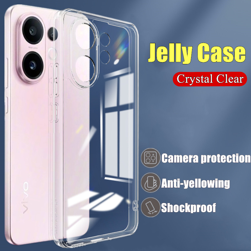 สําหรับ Vivo X200 FE V2503 กล้องป้องกันซิลิโคนอ่อนนุ่มโปร่งใสฝาครอบ Yellowing-Resistant Crystal Clea