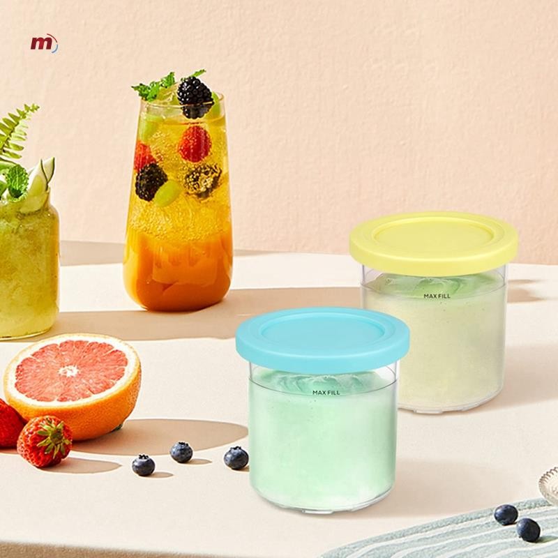 [nora_eugen.th]2PCS Ice Cream Pints และฝาปิดสําหรับ Creami NC301 NC300 NC299AMZ Series Ice Cream Sto