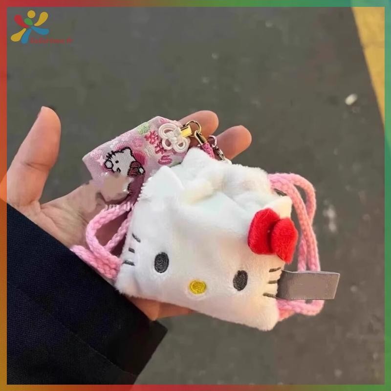 GOGO น่ารัก Sanrio Zero เครื่องประดับพวงกุญแจ Kawaii Plush Hello Kitty &amp; Kuromi พร้อมกระเป๋าเครื่องสำอาง กระเป๋าเหรียญ และกระเป๋าสตางค์ เซ็ทของขวัญ TH
