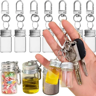 แก้วเปล่า Wish Drift ขวดพวงกุญแจสําหรับ DIY ห้องครัวขวดปรุงรสหัตถกรรมคู่จี้ตกแต่งของขวัญ