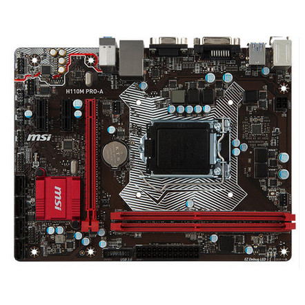H110 เมนบอร์ด MSI/MSI H110M PRO-VD/A/VH DDR4 หน่วยความจํา 7th Generation 6th Generation เมนบอร์ด CPU