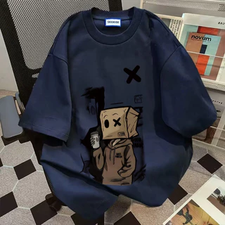 UT shop เสื้อยืด oversize เสื้อวินเทจ ผ้าCotton 100% เสื้อแฟชั่น ใส่สบาย แขนสั้น สไตล์เกาหลี 'OX BOY' 3XL