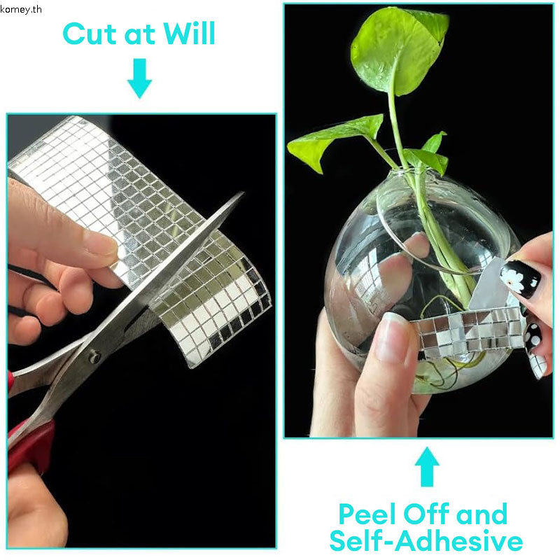 🛒สติ๊กเกอร์กลิตเตอร์ DIY สติ๊กเกอร์กระจกแบบยืดหยุ่น สติกเกอร์โมเสกขนาดเล็กแบบมีกาวในตัว ใช้ตกแต่ง diy ได้ - รูปที่ 4