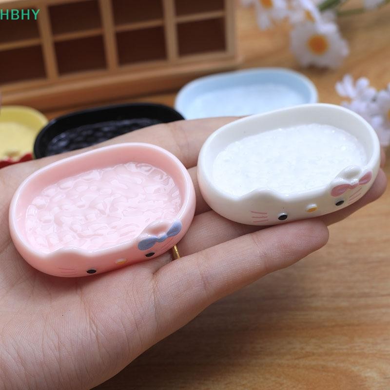 HB Sanrio Hello Kitty พลาสติก Nail Art Palette เคล็ดลับเล็บปลอมผสมสีวาดพาเลทเจลโปแลนด์ชั้นวางจอแสดงผลเครื่องมือทําเล็บHY