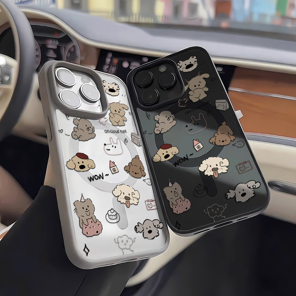🔥INS🔥 เคสไอโฟน Case เคส iPhone 17 Air 11 13 15 16 12 14 Pro Max Puppy เคสชาร์จไร้สายแบบแม่เหล็กเคลือบด้านใสบางเฉียบ
