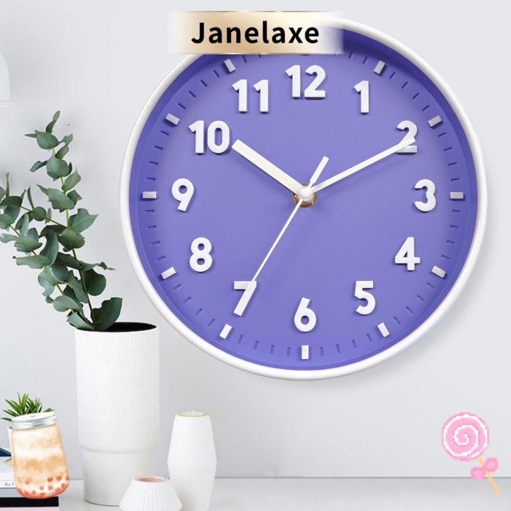 นาฬิกาแขวน Janelaxe แบบเงียบ วงกลม 8 นิ้ว ตกแต่งสำนักงานให้มีสีสันสดใส