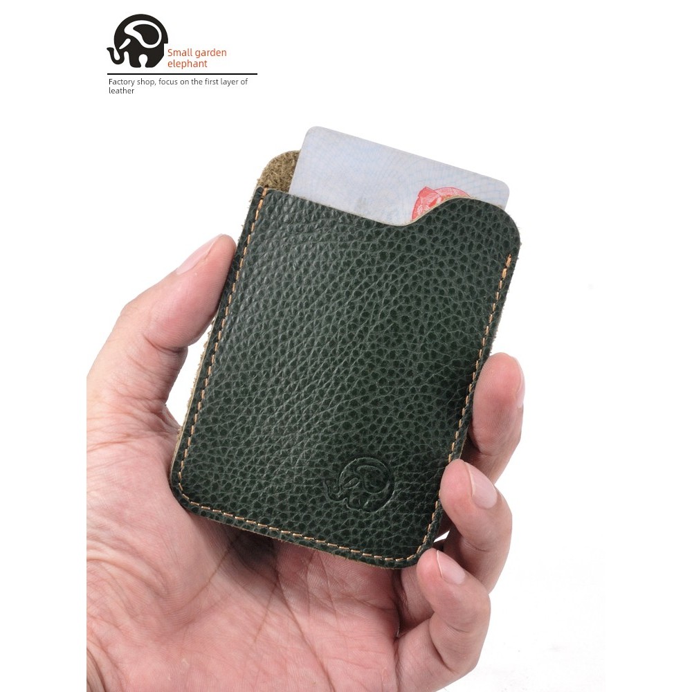 cardholder ที่ใส่การ์ด ที่ใส่บัตร Little Cygnus First Layer Cowhide Card Holder แบบพกพา Thin Light C