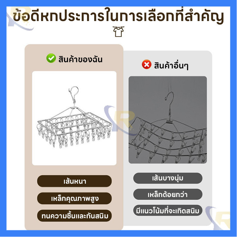 คีมหยิบผ้า 304 สแตนเลส  ที่หนีบผ้าสแตนเลส 20หนีบ  ทนทาน ไม่เป็นสนิม แข็งแรง ทนแดดทนฝน - รูปที่ 2