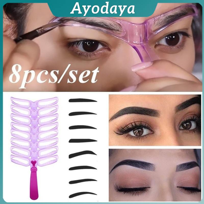 Ayo บล๊อคเขียนคิ้ว เลือกทรงสวยตามต้องการ มีแม่แบบ 8 แบบ eyebrow card