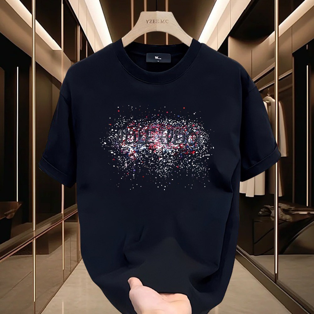 Ke DX0396AA แขนสั้น NEW400 Xinjiang Hebei Iron Grey สีดําสีขาว 2025 เสื้อยืดผ้าฝ้ายยาว S-3XLnew23 นั