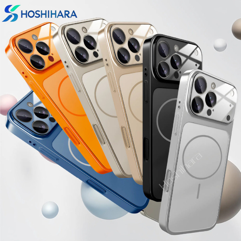 เปลี่ยน iPhone17 กระจกด้าน เคสโทรศัพท์แม่เหล็กสําหรับ iPhone 17 Air 16 15 14 13 Pro Max Promax เคส หรูหรากันกระแทกสําหรับ iPhone 17air 17promax 16promax 15ProMax ปกแข็ง