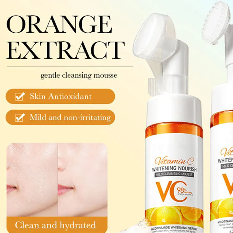 ขายร้อน VC Foam Deep Cleansing Vitamin c Mousse Facial Cleanser