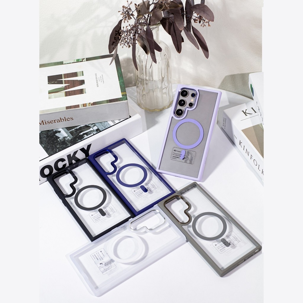 DECON DC05-CMAG Case Color Mag เคส S25Ultra / S24Ultra / S25 Edge  เคสหลังใส ขอบสี ชาร์จแม่เหล็ก (TH