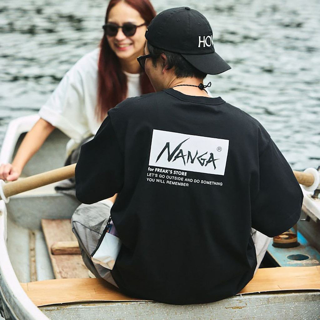 NANGA FREAKS STORE ECO HYBRID Baggy เสื้อยืดแขนสั้น พิมพ์ลายอักษร สำหรับผู้ชายและผู้หญิง ขนาดพรีเมียม