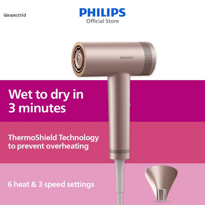 Gleamstrid Philips DC Motor เครื่องเป่าผม Series 8000 BHD837/03