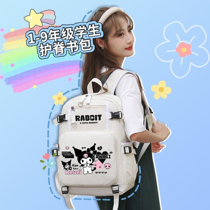 กระเป๋าเป้ Kuromi น่ารัก ลดภาระ ป้องกันกระดูกสันหลัง คุณภาพสูง กันฝุ่น ความจุขนาดใหญ่ - รูปที่ 3