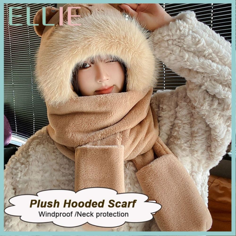 ชุดถุงมือและผ้าพันคอกันหนาว Ellie ออกแบบการ์ตูน Capybara สำหรับวันอากาศเย็น