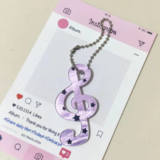 Elegant Creative Music Note พวงกุญแจศิลปะอะคริลิคจี้เพลงคุณภาพสูงที่ไม่ซ้ํากันสําหรับของขวัญกระเป๋าเป้สะพายหลังสวมใส่ทุกวัน