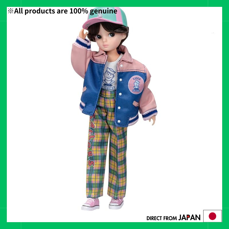 TAKARA TOMY Licca-chan Doll Retro Licca Sailor's Varsity Fashion Dress-up Toy for pretend play, ages 3 and up.