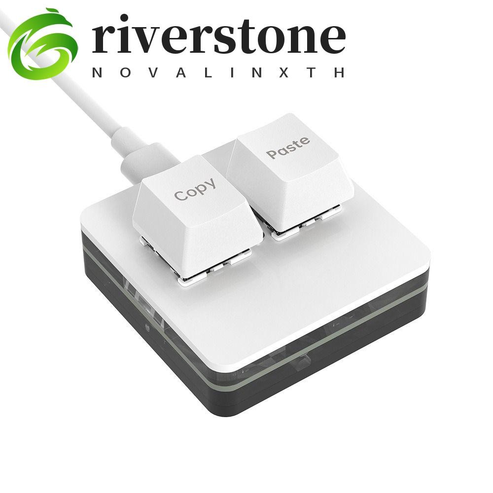 RIVERSTONE Copy Paste ปุ่มกด, อะคริลิค Mini Custom Mini 2 คีย์, Hot Swap Red Switch ความสว่างอินเทอร