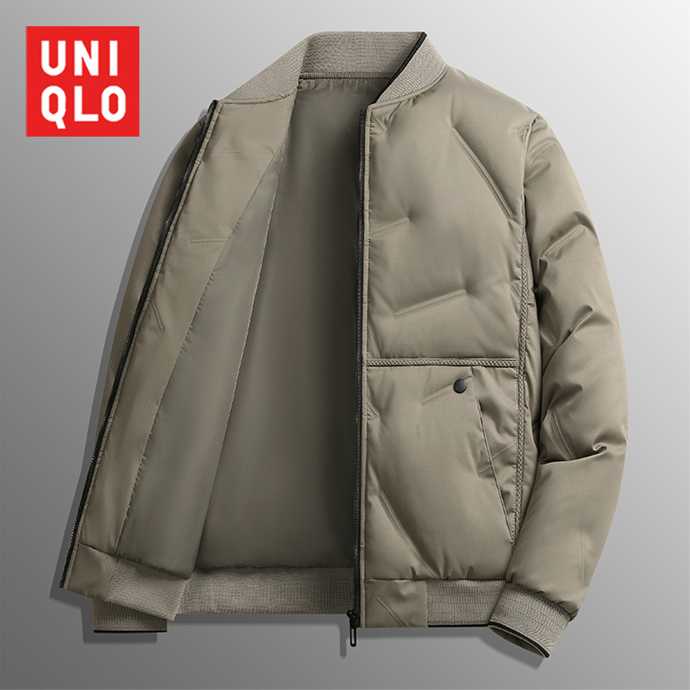 UNIQLO [ม-8เอ็กแอล] ยูนิโคล่ ขนาดใหญ่ฤดูใบไม้ร่วงและฤดูหนาวใหม่ลงแจ็คเก็ตผ้าฝ้ายผู้ชายเบสบอลปกยืนขึ้นปกธุรกิจสบายๆแจ็คเก็ตผ้าฝ้าย