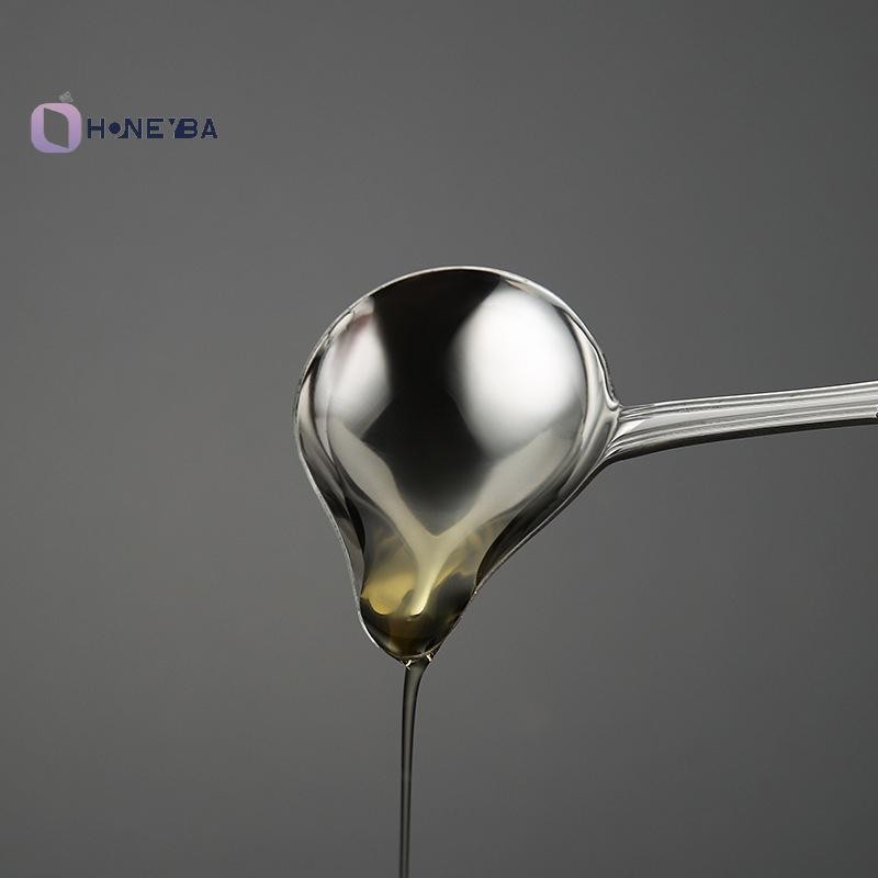 <Honeyby> 1Pc สแตนเลสด้ามยาวช้อนเสิร์ฟซอสสําหรับซุปทัพพีพร้อมพวยเป็ดปากรูปช้อนซุปซอส Tablespoon Nice
