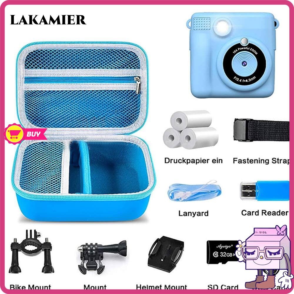 LAKAMIER Kid Camera , Mini Hard Shell Digital Camera Holder, Portable Waterproof Shockproof Carrying
