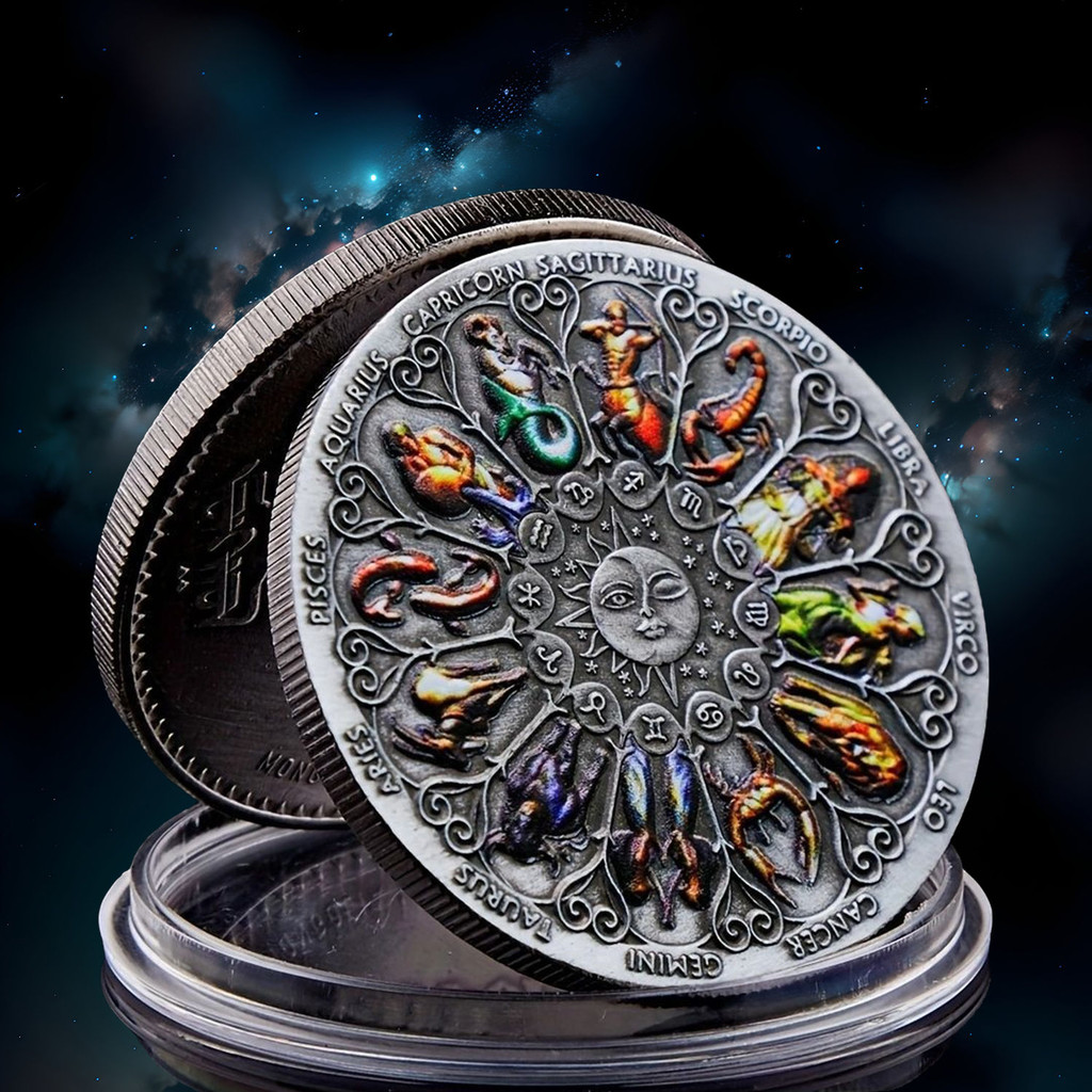 Daily Premium#Twelve Constellations Commemorative Coin Lucky Goddess Guardian Coin12Constellation Co