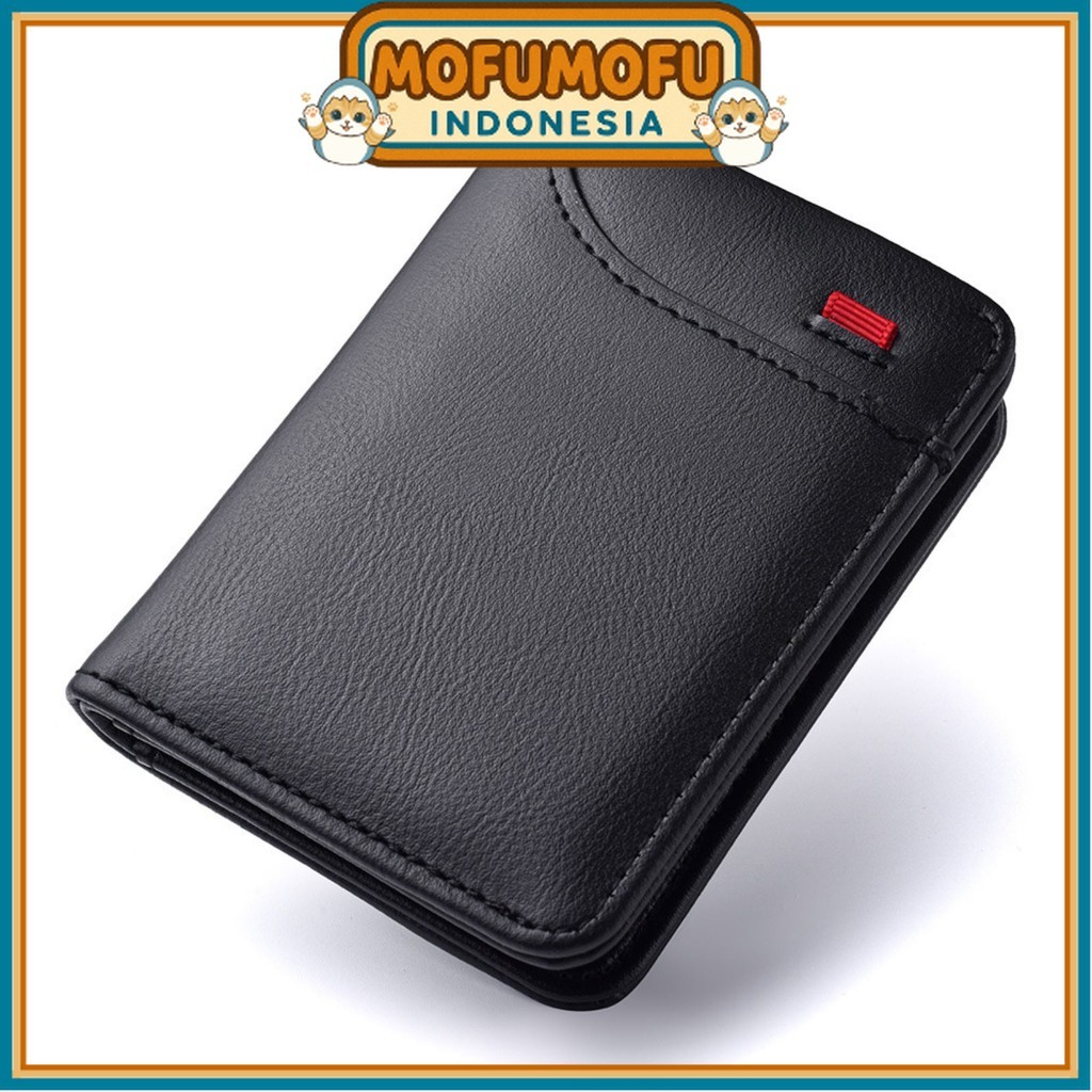 OKSANA MENS หนังสีดํา FOLDING WALLET CAN WA974B5 KOREA FASHION PREMIUM BRANDED WOMENS SIMPLE CARD