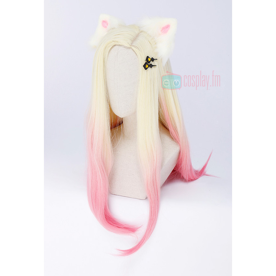 วิกผม.Gradient.Milky.White.ผมยาว.สำหรับ.cosplay.KDA