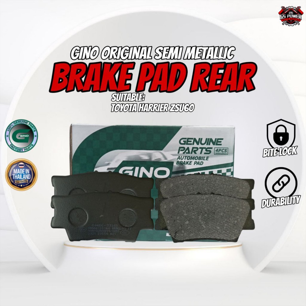 ผ้าเบรก GINO สําหรับ TOYOTA HARRIER ZSU60