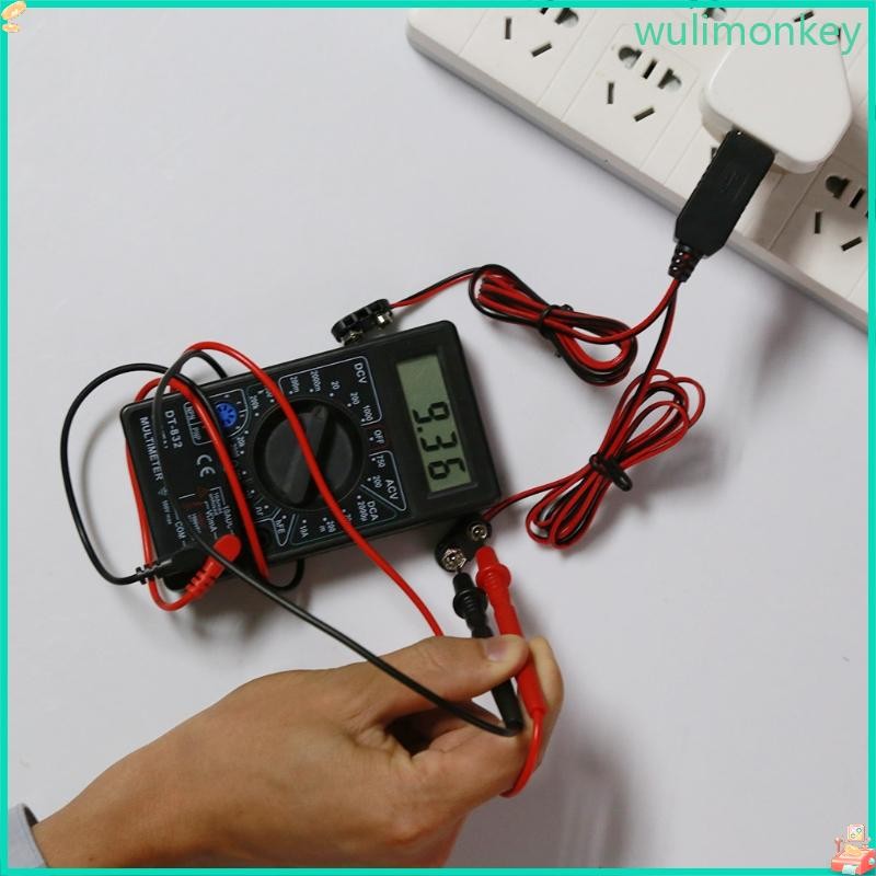 WU 6F22 9V Eliminator เปลี่ยน Dual 6F22 9V แบตเตอรี่ USB Power Supply Adapter สําหรับ Electronics ขอ