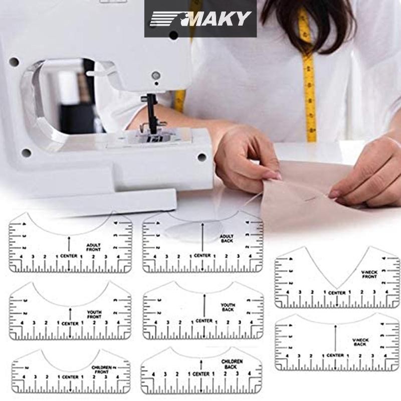 LLPH 8 ชิ้นเสื้อยืดไม้บรรทัดคู่มือ V คอการจัดตําแหน่งเครื่องมือเพื่อการออกแบบศูนย์การวัด LLP