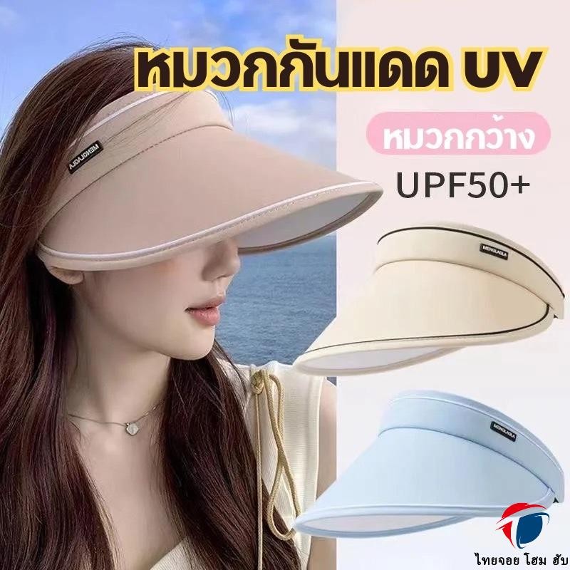 ThaiJoy🌞🧢หมวกปีกกว้างสไตล์เกาหลี กันแดดทั้งหน้า ปีกกว้าง พับเก็บได้ UPF50+ ป้องกัน UV 99% มีซิปปรับขนาดได้