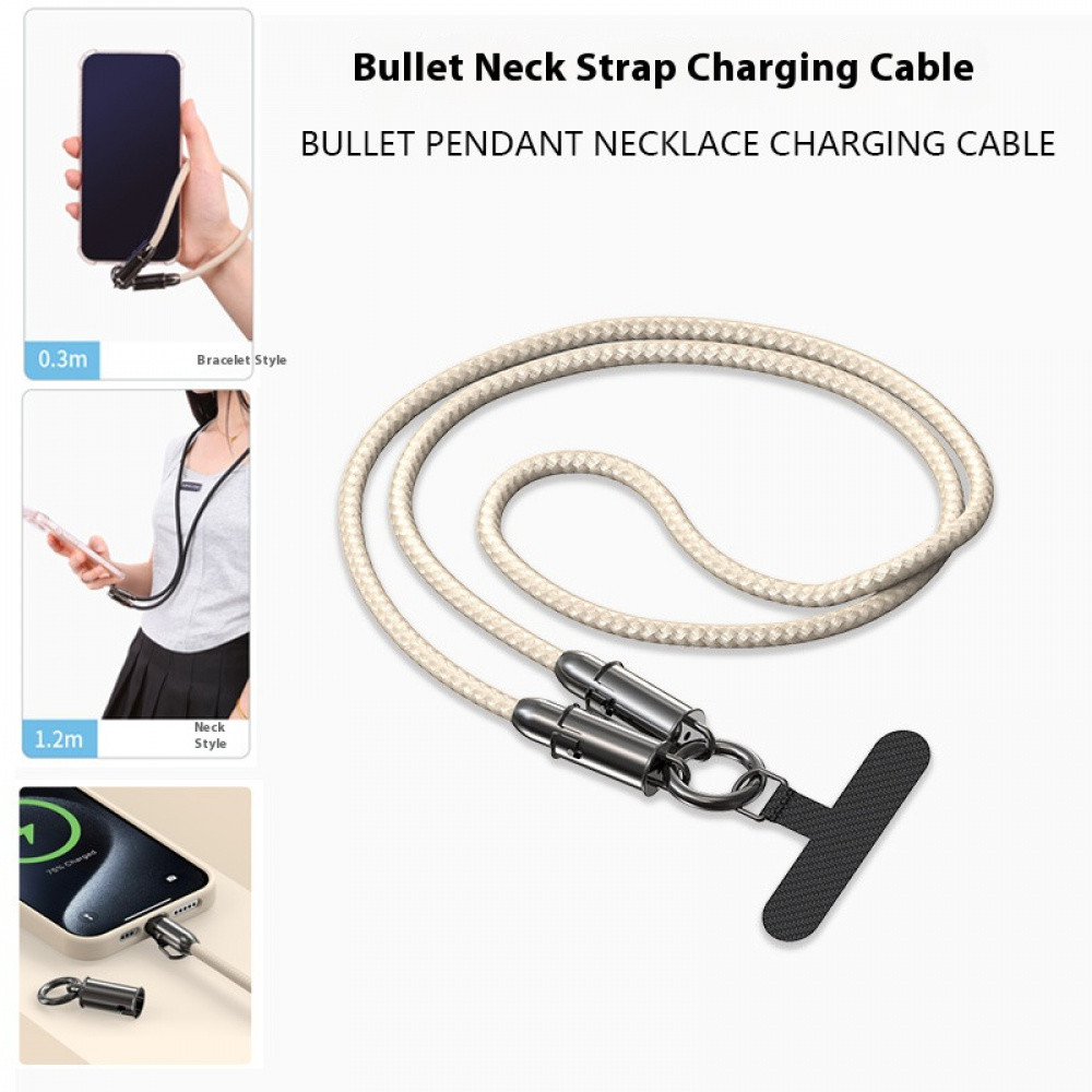 2-in-1 Anti-Lost สายคล้องคอสายชาร์จเร็ว 60W PD QC 480Mbps สําหรับ iPhone Samsung Huawei Xiaomi MacBo