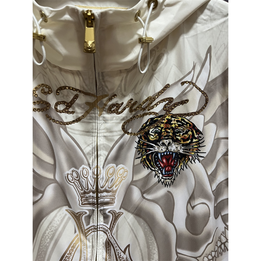 เสื้อกั๊กลายเสือโคร่งพร้อมคริสตัล แบรนด์ Ed Hardy สไตล์ STREET WEAR เหมาะสำหรับผู้ชายและผู้หญิง สวมใ