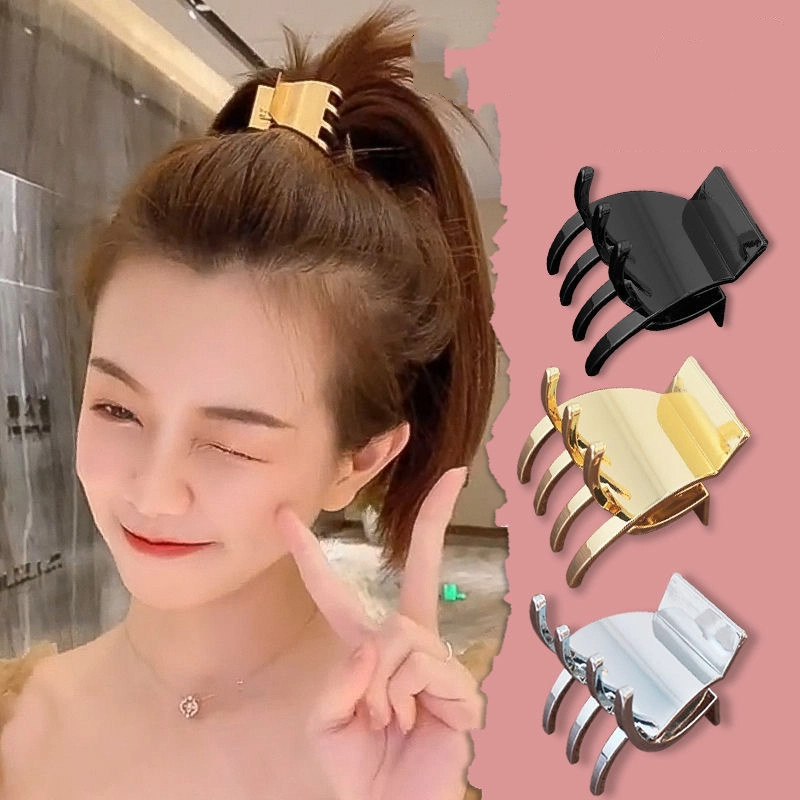 คลิปหนีบผมหางม้าแบบพกพา โลหะเรียบทันสมัย เหมาะสำหรับสไตล์ครึ่งหางม้าและการใช้งานในทุกกิจกรรม