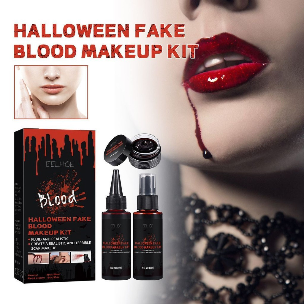 Makeup set EELHOE Fake Blood Skin Wax Atmosphere Hot Sale  Real Leather Fake Blood Horror Realistic 