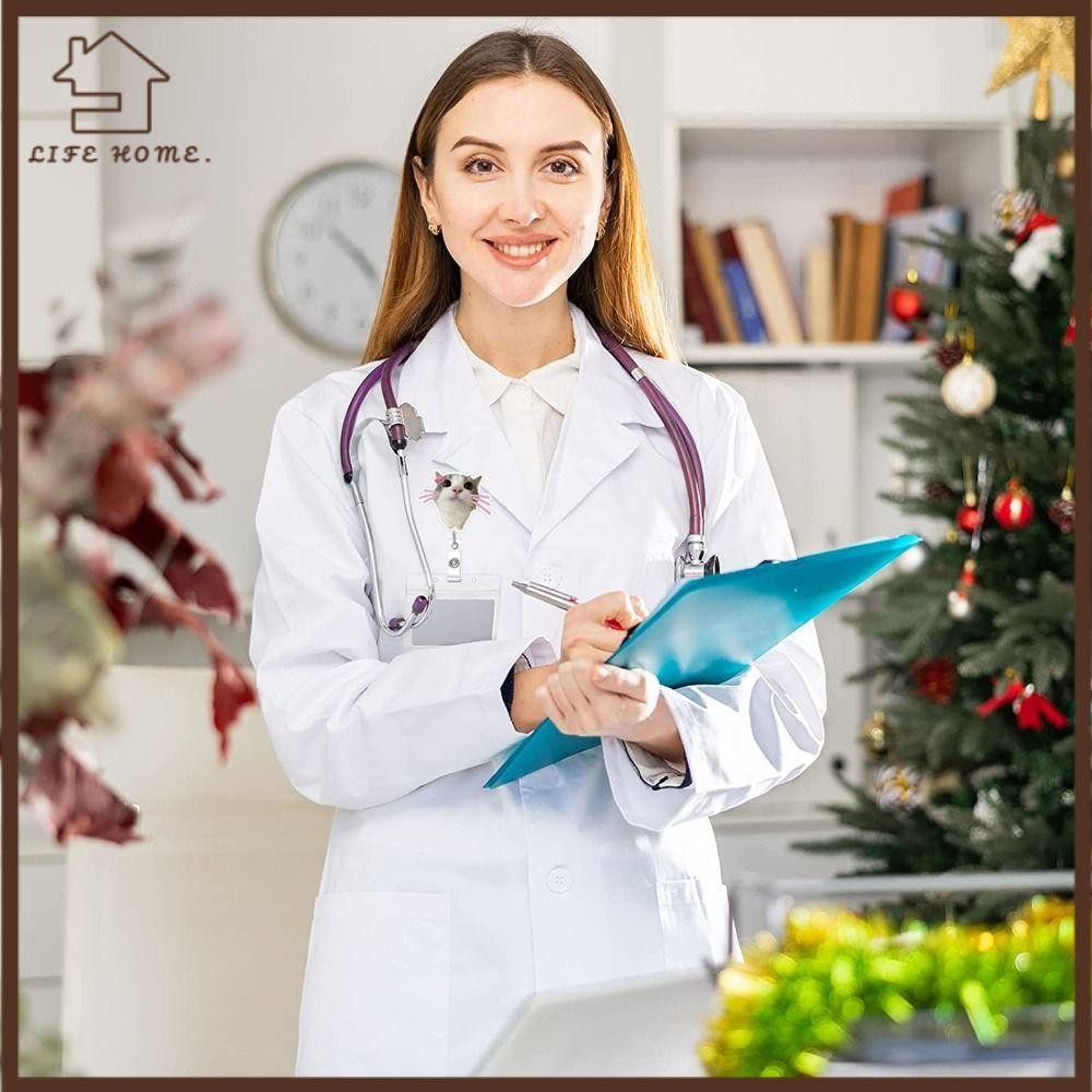 YELGIRL พวงกุญแจแมว, Retractable Cat Memes Series Memes Badge Reels, อะคริลิคเชือกเส้นเล็กกระเป๋าจี้