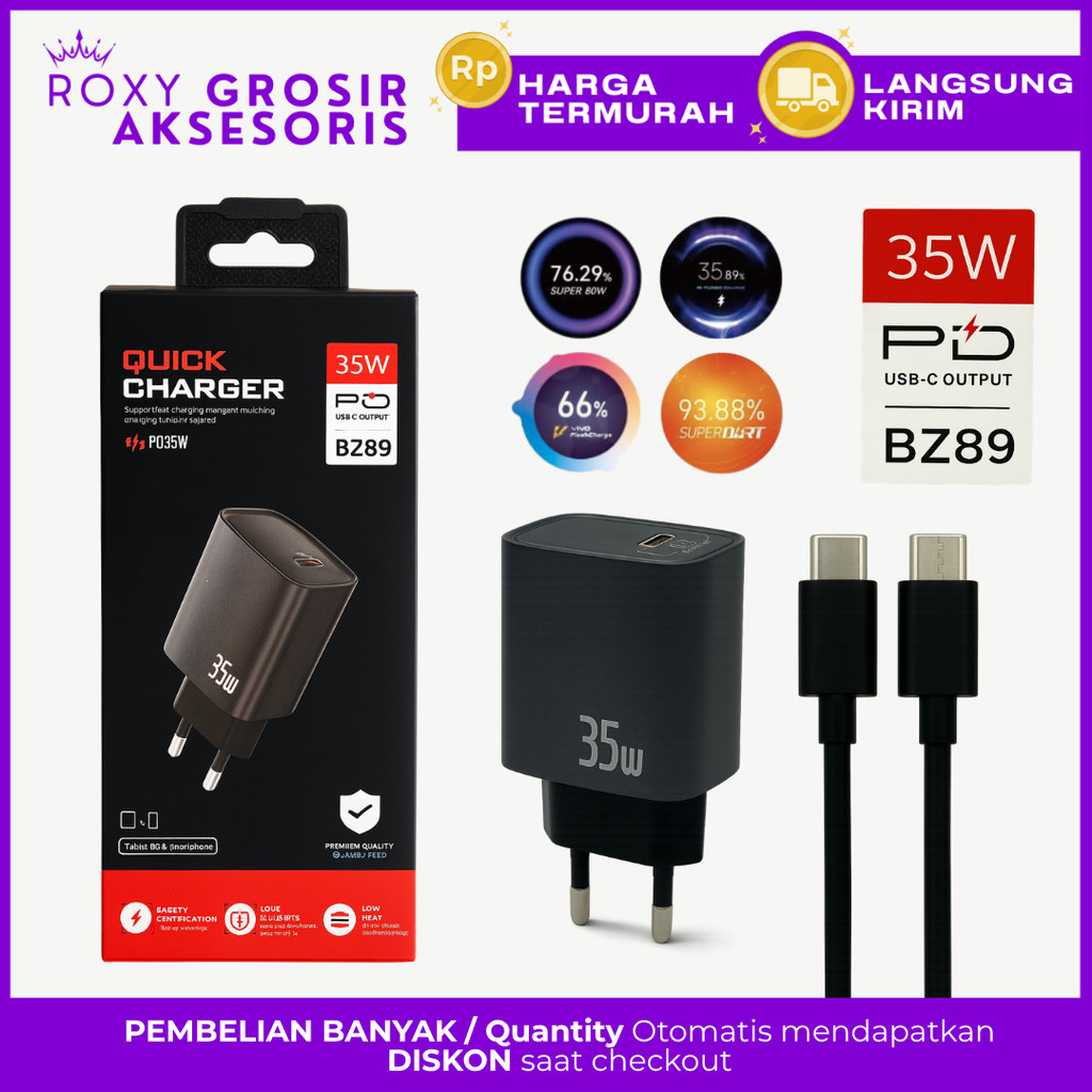 BZ89 35W Typec Fast CHARGING Charger สําหรับ Android USB C ถึง Typec Fast CHARGING Charger