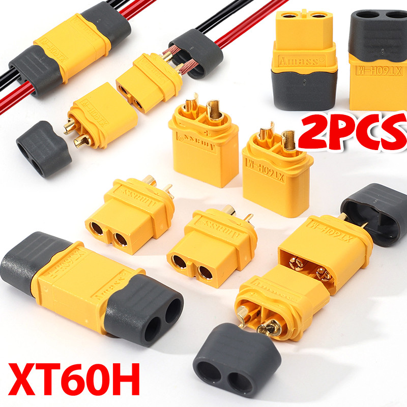 ปลั๊กตัวผู้-ตัวเมีย xt60ชม. -พร้อมที่อยู่อาศัยปลอก-ขั้วต่อสายไฟสายเคเบิลทองแดงหุ้มทองคุณภาพสูง